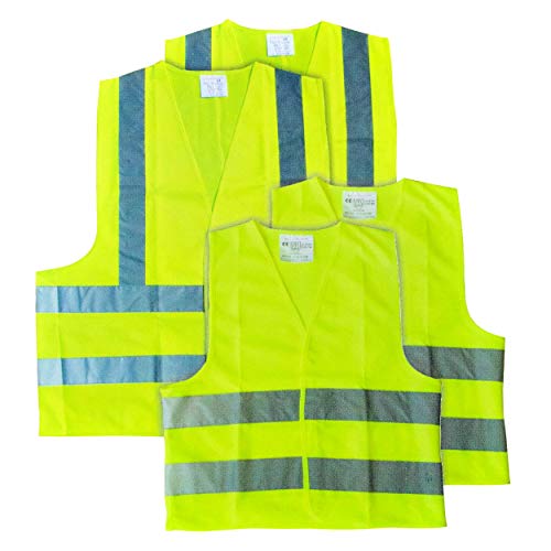 AA High Visibility Fluorescent Safety Vests AA0507 - Family Pack Two Adults Two Children ÃÂÃÂ Meets EU Safety Standards