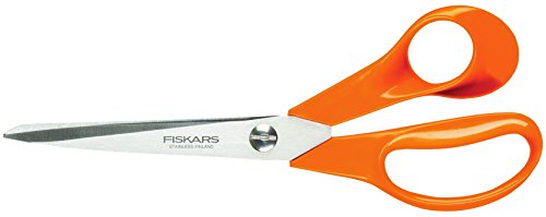 Fiskars Universal Scissors S90, Length: 21 cm, Stainless steel blade/plastic handles, Classic, Orange, 1001539