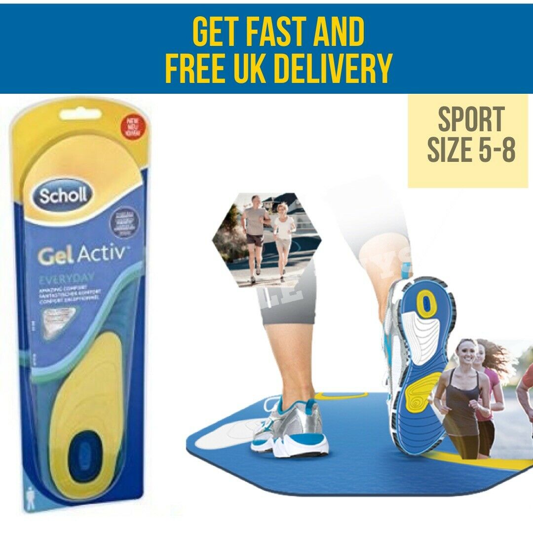 Scholl Women’s Gel Activ Sport Insoles, UK Size 5 To 8