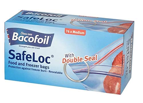 Bacofoil Safeloc Food and Freezer Medium Bags, 76 Bags