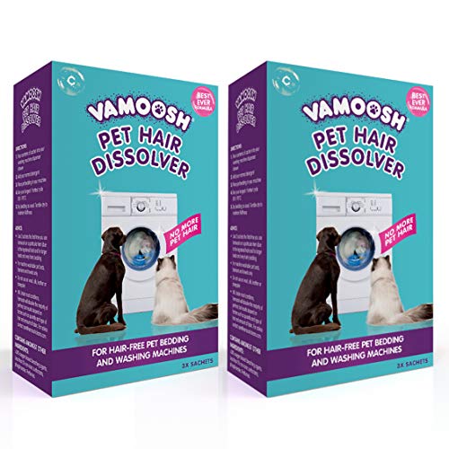 Vamoosh Pet Hair Dissolver- Pet Hair Remover for Washing Machines, 12x100g (4 Boxes), Removes Odour Dissolves Dog, Cat, Animal Fur, Cleans Pet Bedding in Washing Machine, Easy to Use, Up to 12 WashesÃÂÃÂ