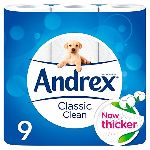 Andrex Classic Clean Toilet Tissue, 9 Pack