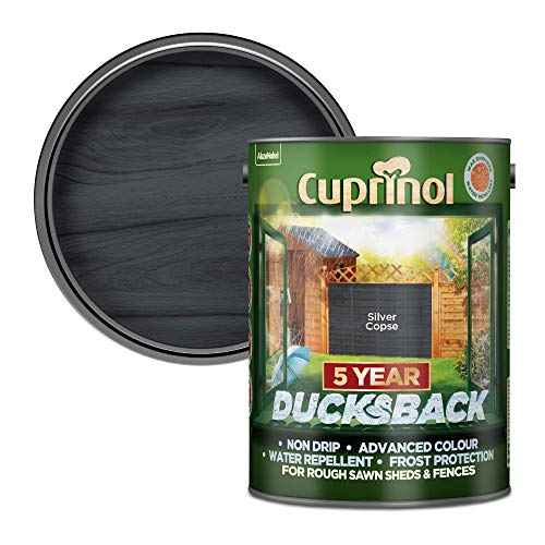 Cuprinol Ducksback 5 Year Waterproof for Sheds and Fences, 5 L - Silver Copse